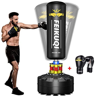 Feikuqi Saco de boxeo de pie para adultos, saco de boxeo con guantes de boxeo, saco de boxeo fitness, soporte para saco de boxeo, saco de boxeo, saco 