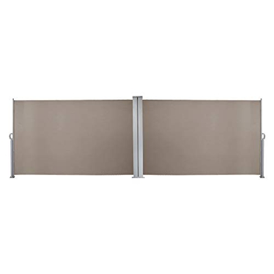 SWANEW Toldo lateral doble, extensible, resistente a los rayos UV, al agua, protección solar, protección visual, protección contra el viento, balcón, 