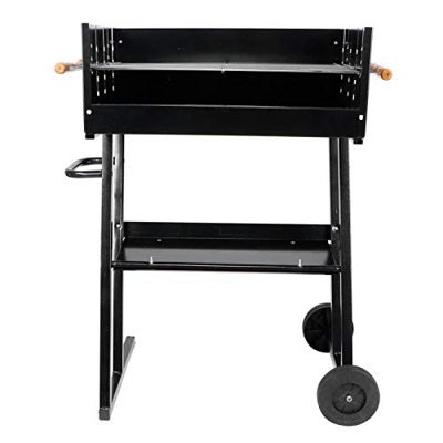 EBTOOLS - Barbacoa de carbón con ruedas con estante de almacenamiento, barbacoa de carbón, barbacoa, portátil, barbacoa de jardín, fácil de mover, col