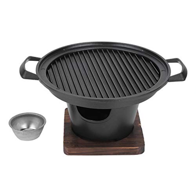 Yadoo Parrilla de Barbacoa Coreana Mini Estufa de Barbacoa Portátil Estufa de Carbón Placa de Barbacoa Antiadherente sin Humo Accesorios para Herramie