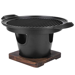 Parrilla Barbacoa Interior, Estufa Barbacoa Coreana sin Humo, Mini Parrilla Hierro Fundido con Sartén Antiadherente Estufa Carbón para Barbacoa Portát precio