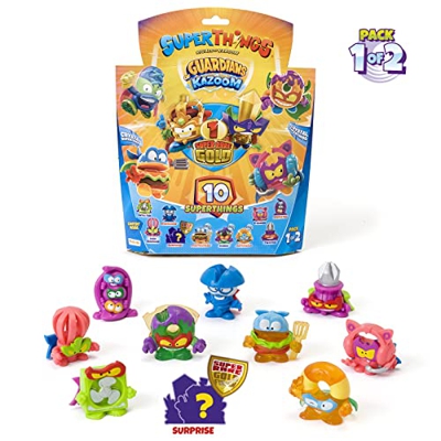SUPERTHINGS Guardians of Kazoom – Pack de 10 SuperThings (Incluye 9 Superthings + 1 líder Dorado) Pack 1