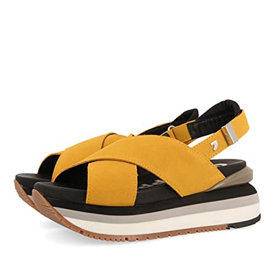 SANDALIAS AMARILLAS EN SERRAJE PARA MUJER CAYCE