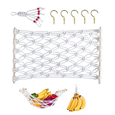 SunaOmni Hamaca De Fruta Colgante, Neta del Soporte De Frutas, Cesta De Frutas Colgantes Produce Hamaca Hamaca Hamaca Vegetal con Percha De Plátano pa