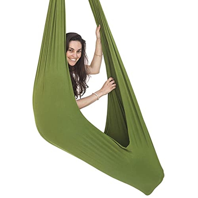 WEFH Hamaca elástica para niños para interiores y exteriores, con columpio, color verde
