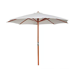 Parasol Octogonal con Poste de madera 300 x 258 cm, Sombrilla para terraza, jardín, Playa, Piscina, Blanco características