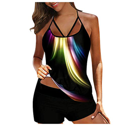 Bikini Talla Grande Bikinis Mujer Trajes de Baño Mujer 2021-Mujer Camiseta sin Mangas de NatacióN para Mujer Estampado Traje de Baño Dividido y Pantal características