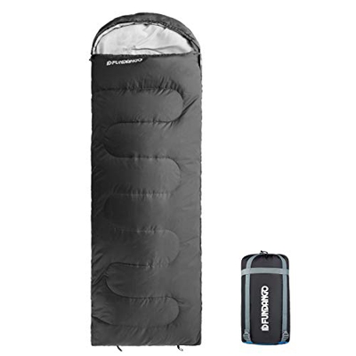 FUNDANGO Saco de Dormir para Adultos niños Momia Rectangular Compacto Impermeable estación de Clima Fresco Ligero portátil para Camping mochilero Send