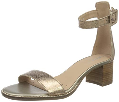 Geox D Sozy Mid E, Sandalias con tacón. Mujer, champán, 38.5 EU