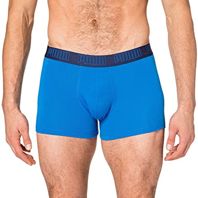 PUMA Basic Pack de 2 Calzoncillos, Azul (True Blue), S Hombre
