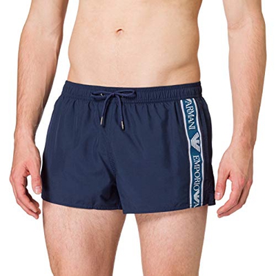 Emporio Armani Swimwear Shorts Bold Logo Tape Bañador, Negro, 3XL para Hombre