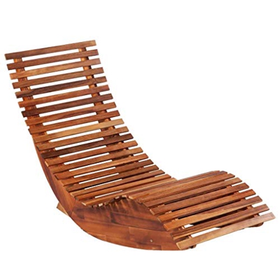 Sillón Reclinable para Exteriores, Tumbona Fácil de Armar Acabado de Aceite Ligero para Balcón para Familia para Jardín