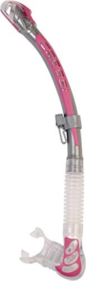 Cressi Schnorchel Beta Ultra Flex Tubo de Snorkel, Mujer, Plateado/Rosa