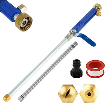 Limpiador a alta presión con 2 boquillas y tubo de metal plegable, antiarrugas, anti corrosivo, Lancia de agua a alta presión para riego de jardín, hu