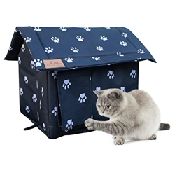 Hearthxy Caseta para gatos para exteriores, resistente al invierno, impermeable, cálida, plegable, para gatos y perros pequeños características
