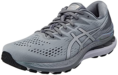 Asics Gel-Kayano 28 Platinum, Running Shoe Hombre, Piedmont Grey/White, 41.5 EU