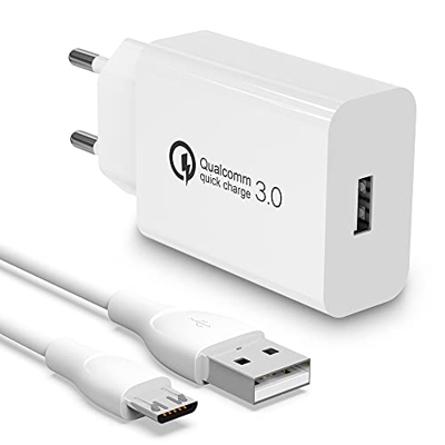 BERLS Cargador Micro USB 5V / 3A con Cable USB 3.0, Carga Rápida para Android Samsung Galaxy S7 S6 S5 J5 J7, Tablet, Kindle, Batería Externa, PS4, Hua