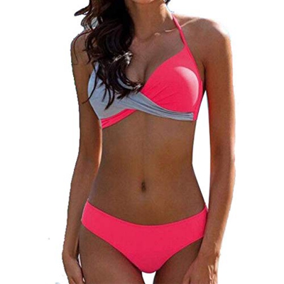 CheChury Bikinis Conjunto 2021 Sexy Push-Up Halter Traje de Baño Sexy Elegante Sólido Mujer Ropa de Playa Brasileños Bañador Talla Grande