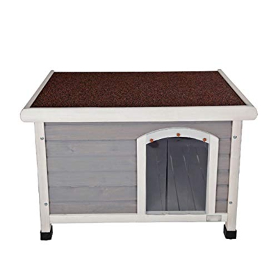 Abrigo de perro Abeto chino Casa de perro de madera maciza Perro grande Perrera al aire libre y resistente al calor Invierno cálido Verano fresco Sin 