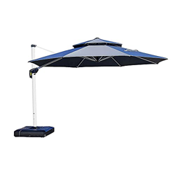 PURPLE LEAF Parasol Terraza, sombrillas Grandes de Aluminio de Ø 365 cm de Diámetro, Rotación de 360°, Parasoles Jardin, con Manivela y Protección UV  en oferta