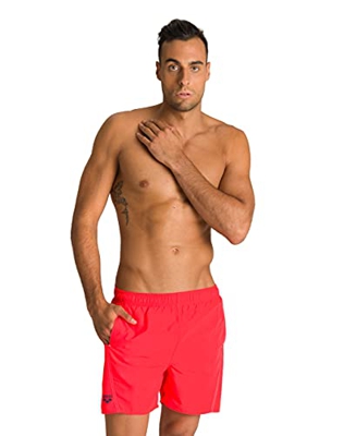 ARENA Bóxer Hombre Fundamentals Logo, Fluo Red-Shark-White, M