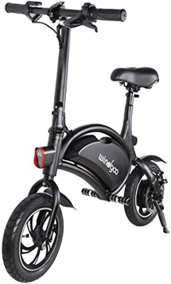 Windgoo Bicicleta Electrica, Bicicleta Electrica Plegable, Velocidad de hasta 25 km/h, Neumáticos de 12" llenos de Aire, Batería de Iones de Litio de 
