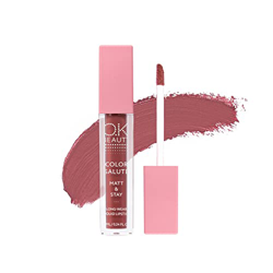 OK BEAUTY COLOR SALUTE MATT & STAY Soft Satin Long-Lasting Waterproof Liquid Matte Lipstick (Point) precio