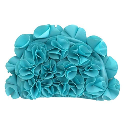 Uteruik Gorro de natación con pétalo floral estilo retro gorro de baño para mujer, 1 pieza (#A)