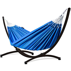 Potenza Hamaca de exterior con estructura para 2 personas, 100% algodón, hamaca doble de 230 x 160 cm, 220 kg, estructura de hamaca de 220 kg, resiste en oferta