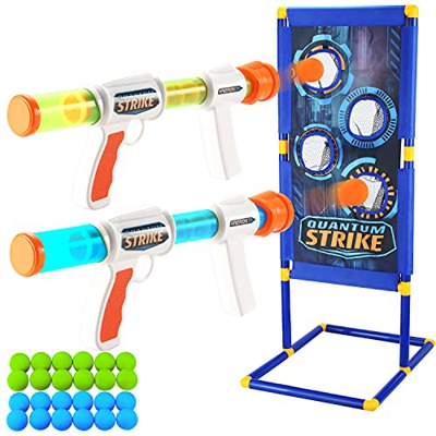 JOYIN Juego de Pistola de Juguete con Bola de Espuma con Objetivo de Tiro de pie, Pistolas de Juguete con Bola de Espuma, 24 Bolas de Espuma, Juego de