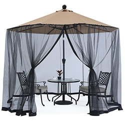 ABCCANOPY Sombrilla para mesa de patio de 9 pies y 11 pies de malla de malla de malla universal para toldo, mosquitera con puerta con cremallera y bol en oferta