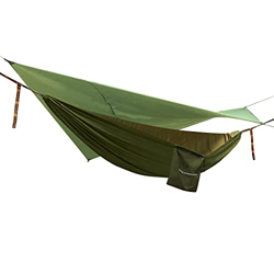 Ultrasport Hamaca 2 en 1 para usar entre árboles, juego incl. mosquitera, lona y bolsas de transporte, hasta 200 kg de carga, ideal hasta 2 m de altur características