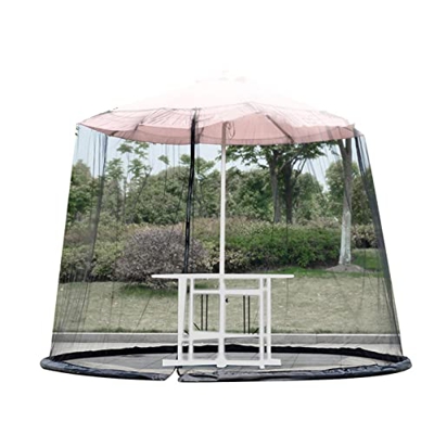 REXLIS Red de para Acampar - Red Grande para sombrilla de Patio - Recinto de Malla de poliéster para Exteriores con Cremallera y Cuerda Ajustable, fác