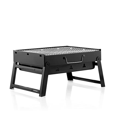 InnovaGoods | Mini barbacoa plegable portátil para carbón FOLDCUE | Barbacoa de sobremesa