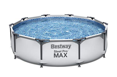 Bestway MAX Steel Pro - Piscina con bomba de filtro, color gris, 3 m, multicolor