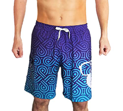 Bañador Surfero Hombre y Adolescente Kahuna Blue Obsession Shorts de baño Azul Turquesa Degradado Cordón Blanco, Bolsillo Lateral Cintura elástica Sec precio