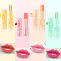 Skynest Lápiz labial Crystal Jelly 4 unids nutritivo hidratante bálsamo labial temperatura cambio de color lápiz labial mate duradero brillo labial en oferta
