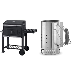 Tepro Toronto Click - Barbacoa De Carbón/Parrilla Carro Esmaltada, Antracita/Acero Inoxidable + Weber 7416 - Chimenea De Encendido Rapidfire características