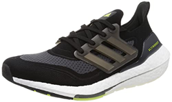 adidas Ultraboost 21, Zapatillas de Running Hombre, Core Black Silver Met Solar Yellow, 45 1/3 EU en oferta