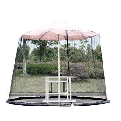 KAKAFA Recinto de Malla para Exteriores, Malla de poliéster Ajustable para, Malla Grande para Colgar sombrillas de Patio con Puerta con Cremallera, Co