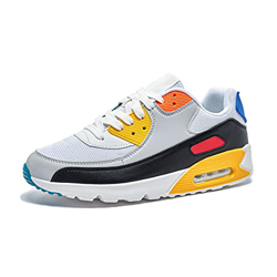 Zapatillas de Deportivas Mujer Zapatos para Correr Hombre Calzado Deportivo Sneakers Caminar Tenis Zapatillas de Running Fitness Malla Blanco/Amarillo en oferta