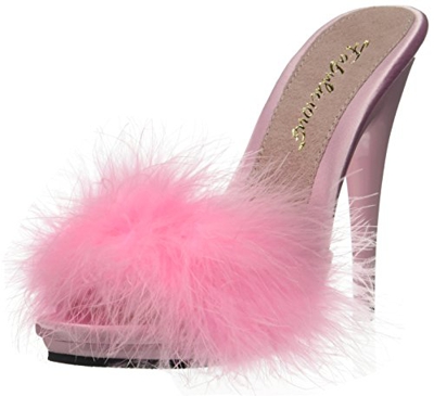 Fabulicious Poise-501F, Sandalias con Plataforma Niñas, Rosa B Rosa Satén Marabou Piel B Rosa, 36