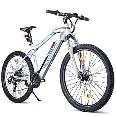BLUEWHEEL Bicicleta Eléctrica 27.5" & 29" I Marca Alemana de Calidad | Bicicleta de montaña eléctrica | Conforme a UE | 21 Marchas y Motor Trasero 25 