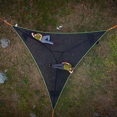 Ximger Hamaca portátil de 3 puntos, diseño de 3 puntos, hamaca triángulo al aire libre, 280 x 280 x 280 cm para camping, viajes, patio, bosque