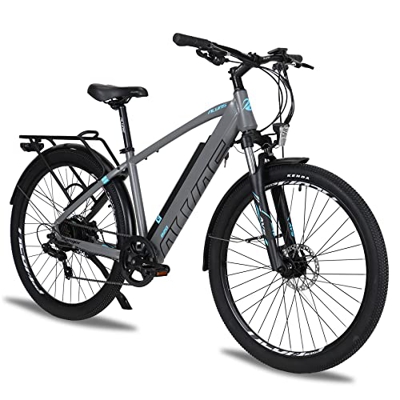 AKEZ Bicicleta eléctrica de montaña, 250 W, 27,5 pulgadas, con batería de litio de 36 V 12,5 Ah, suspensión completa, para hombre y mujer, con motor B