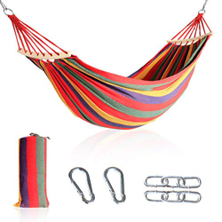 CCLIFE Hamaca con Soporte Plegable para Jardín Patio Trasero Playa Mochileros, Multicolor,255cm,Carga MAX 120kg, Color:DHGMT-ZBH-001Acol en oferta