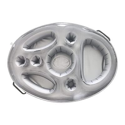 Ecoticfate Soporte de bebidas inflable para piscina, jacuzzi, soporte flotante para bebidas, bandeja de mesa para fiestas en la playa, portátil, suave