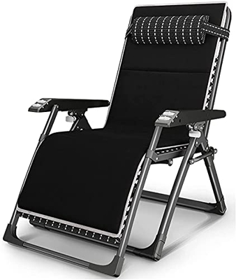 JYHZ Zero Gravity Silla reclinable plegable para exteriores, con reposabrazos de masaje para playa, tumbona para jardín y campamento al aire libre, A 
