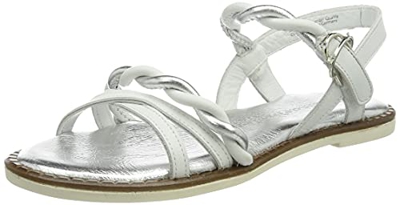 Tamaris 1-1-28148-26, Sandalias con Tirantes Mujer, Blanco y Plateado, 37 EU