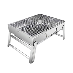 Zayaa Parrilla portátil de Acero Inoxidable, Mesa de Barbacoa Ligera para Acampar con Patas Plegables, Parrilla de carbón Duradera para Barbacoa al Ai en oferta